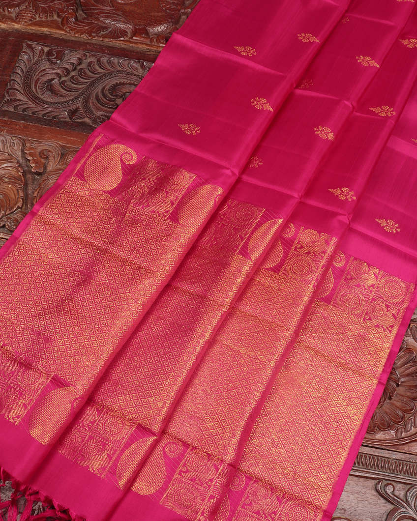Magenta Handwoven Kanjivaram Silk Dupatta T360666-image