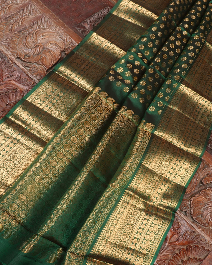 Green Handwoven Kanjivaram Silk Dupatta T331403-image