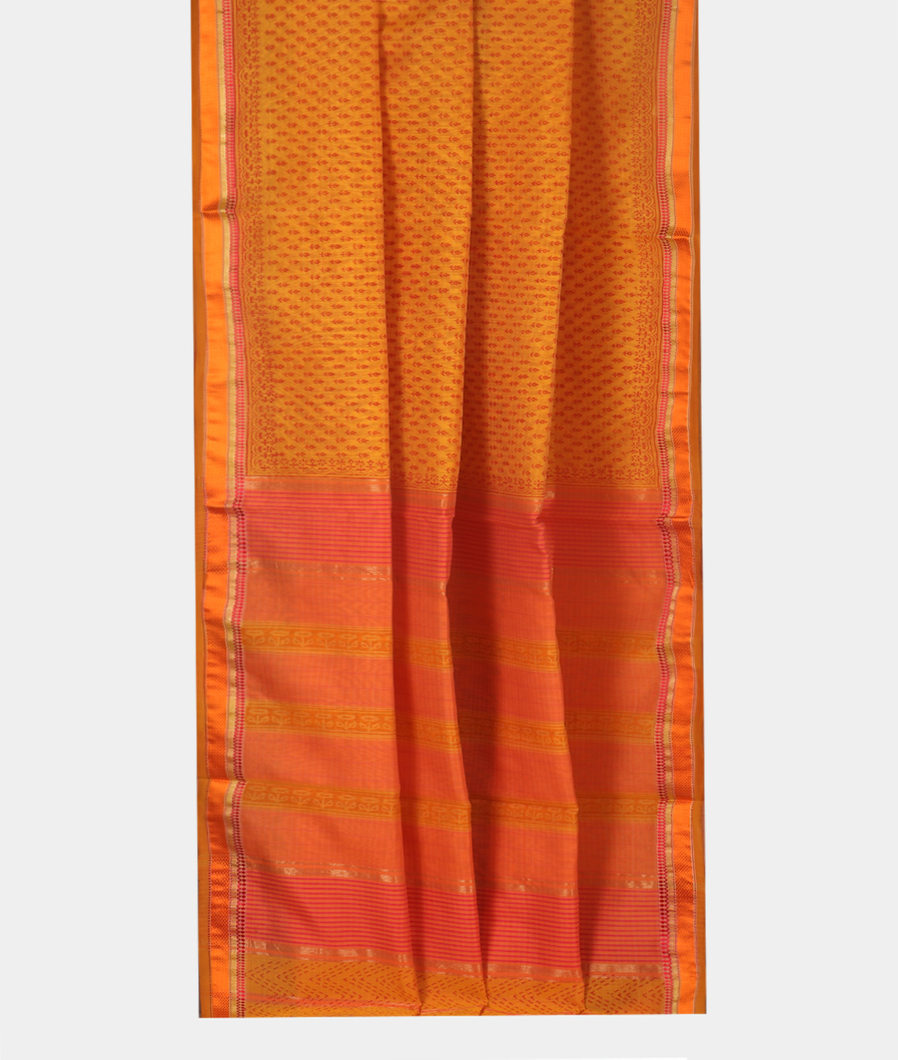 Yellow Maheshwari Printed Cotton Saree T3492852