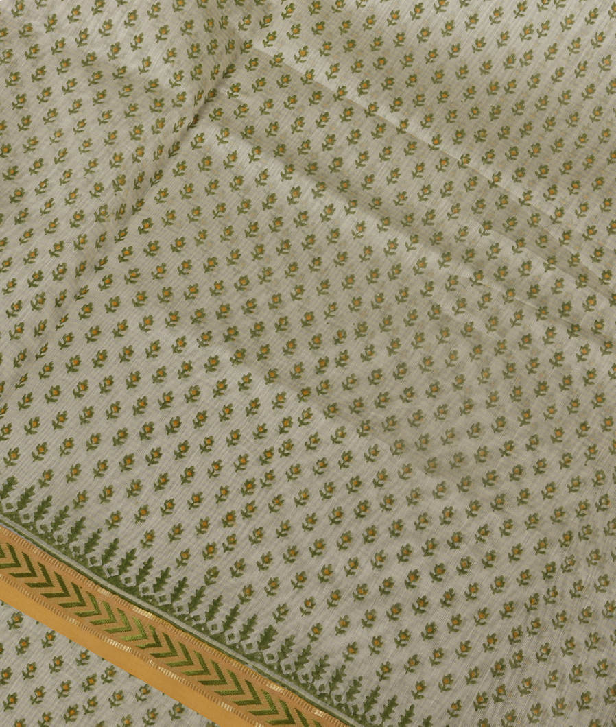 Light Grey Maheshwari Printed Cotton Saree T364266-image