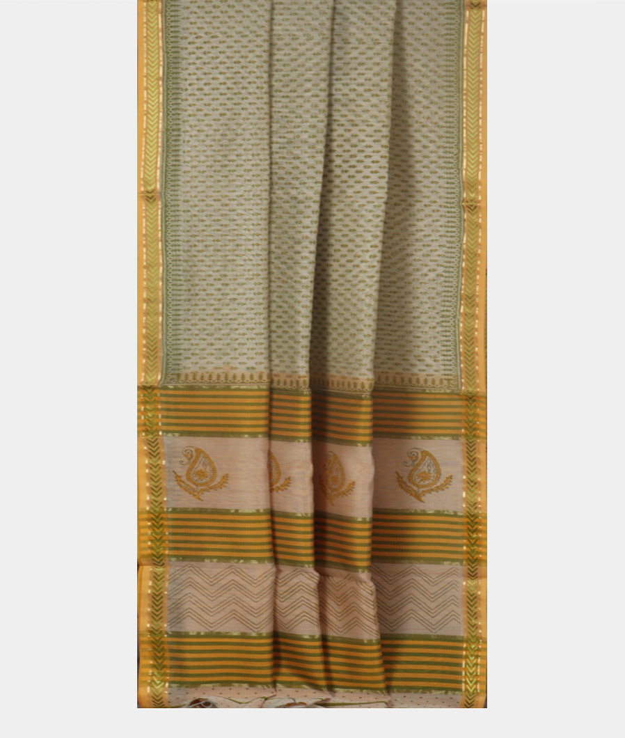 Light Grey Maheshwari Printed Cotton Saree T3642662