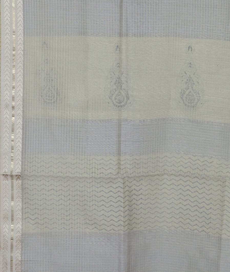 Light Yellow Maheshwari Printed Cotton Saree T3352913