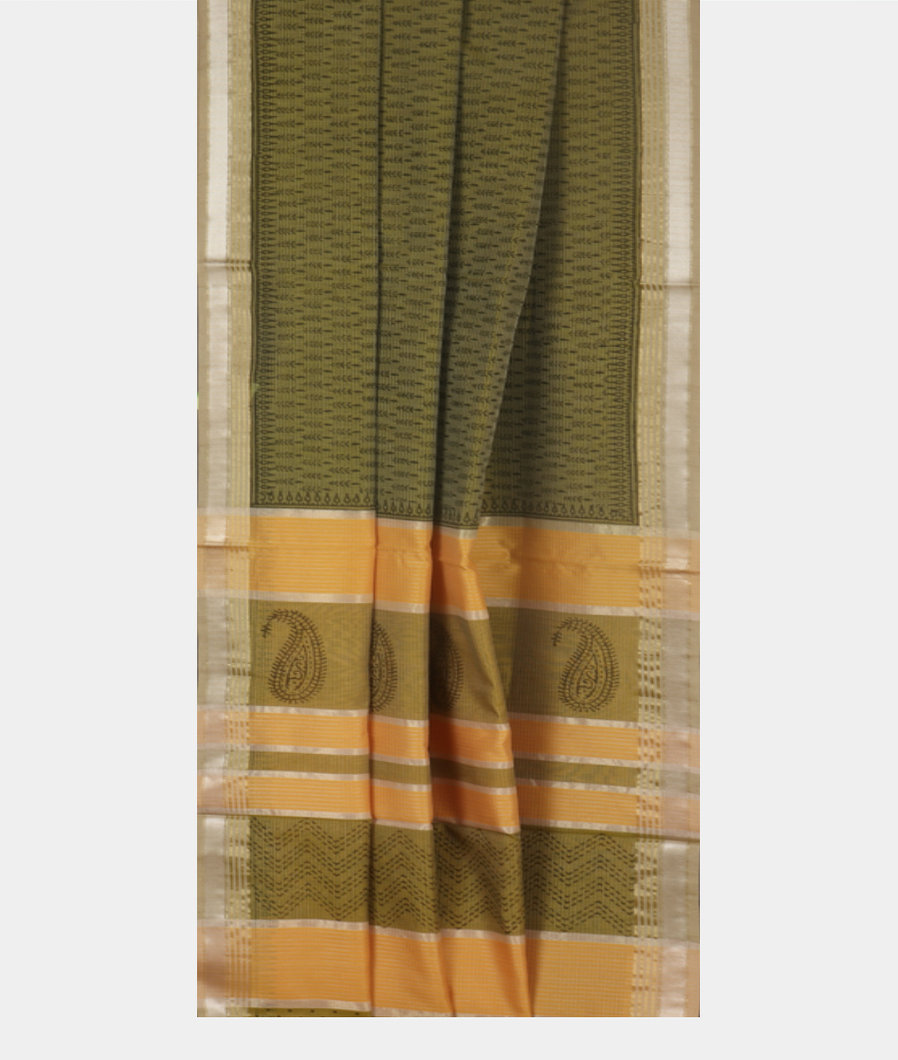 Green Maheshwari Printed Cotton Saree T3632342