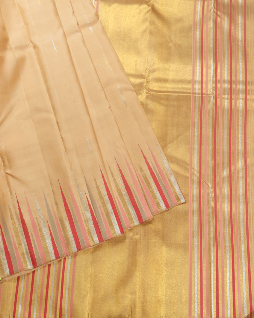 Beige Handwoven Kanjivaram Silk Saree T3680242