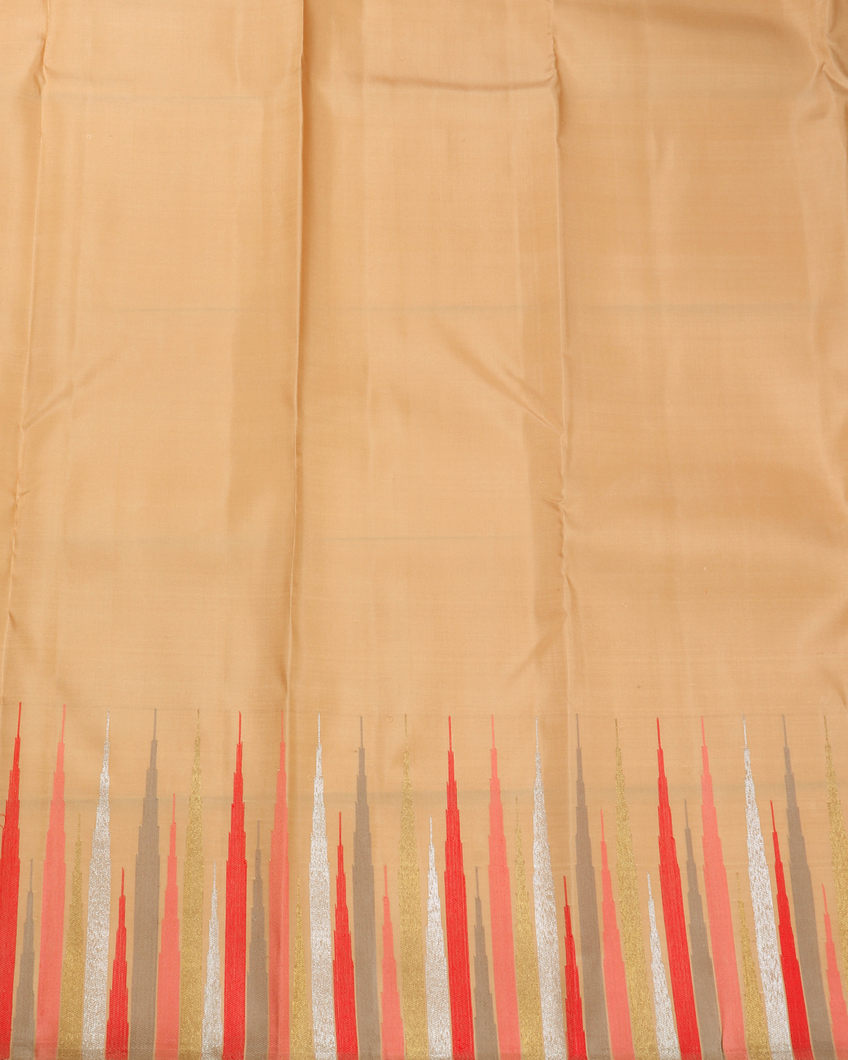 Beige Handwoven Kanjivaram Silk Saree T3680243