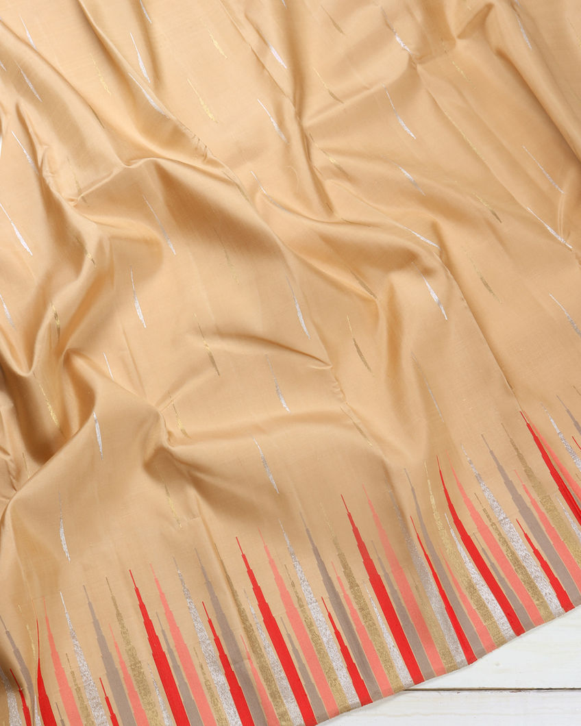 Beige Handwoven Kanjivaram Silk Saree T3680244