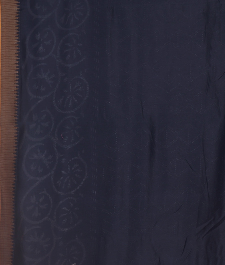 Midnight Blue Soft Printed Cotton Saree T3604253