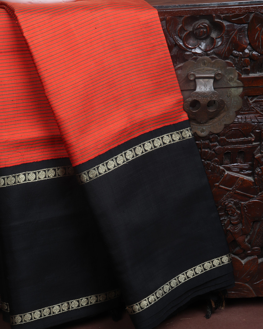 Burnt Orange Kanjivaram Silk Saree T4520662