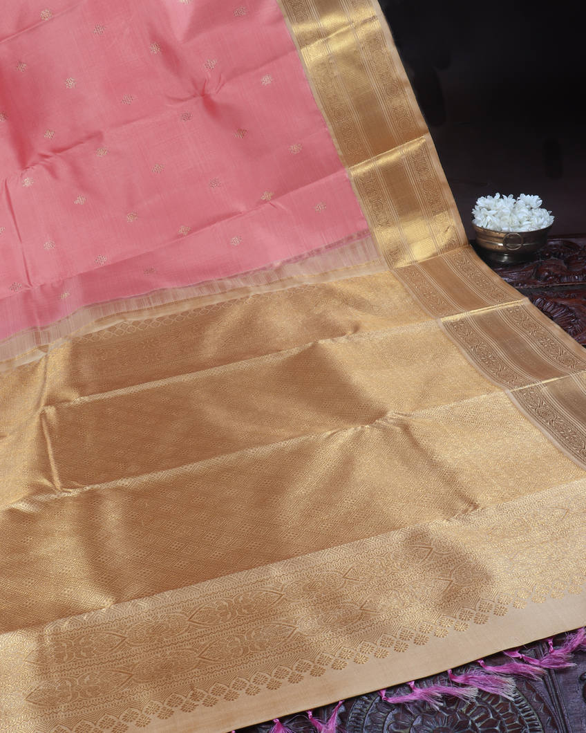 Pink Handwoven Kanjivaram Silk Saree T3679742