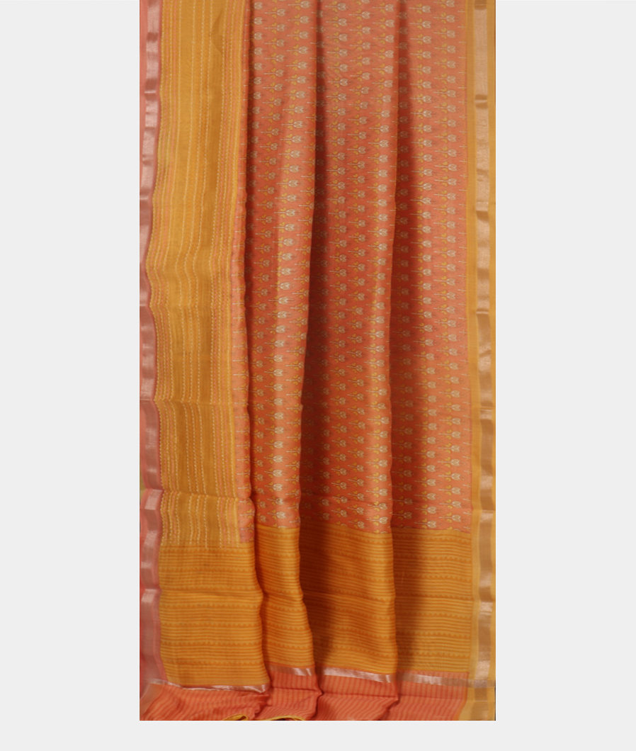 Peach Soft Printed Cotton Saree T3455642
