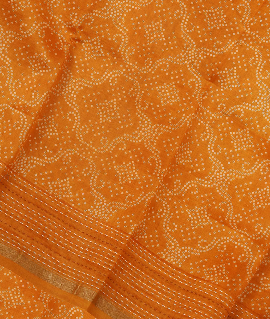 Yellow Soft Printed Cotton Saree T350119-image