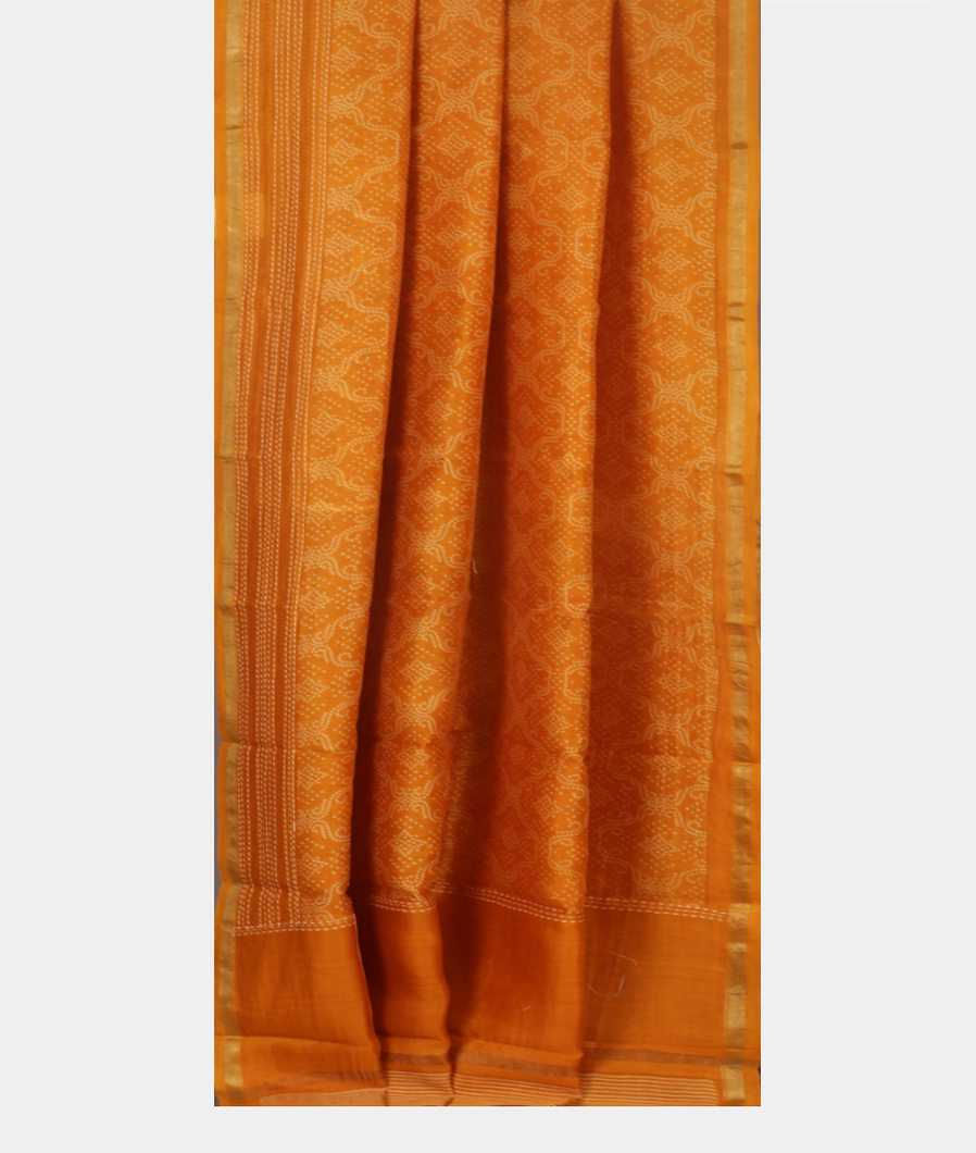 Yellow Soft Printed Cotton Saree T3501192