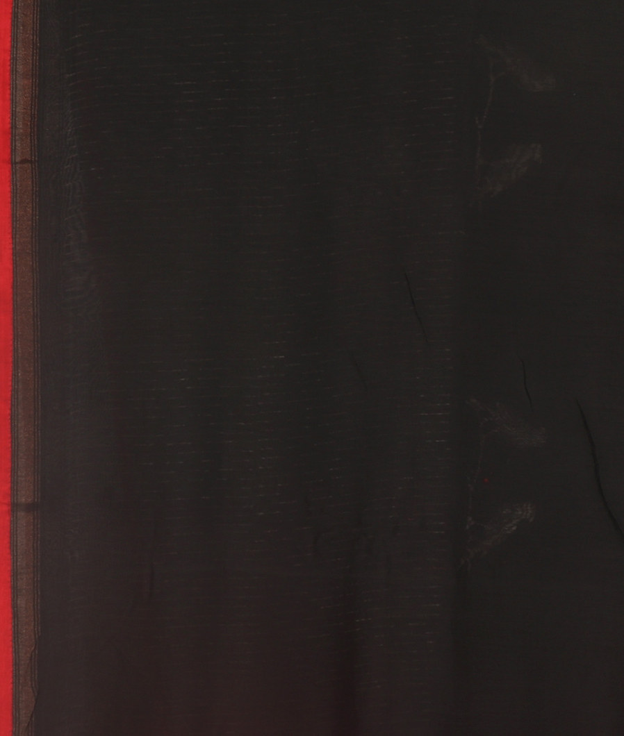 Black Soft Printed Cotton Saree T3604453