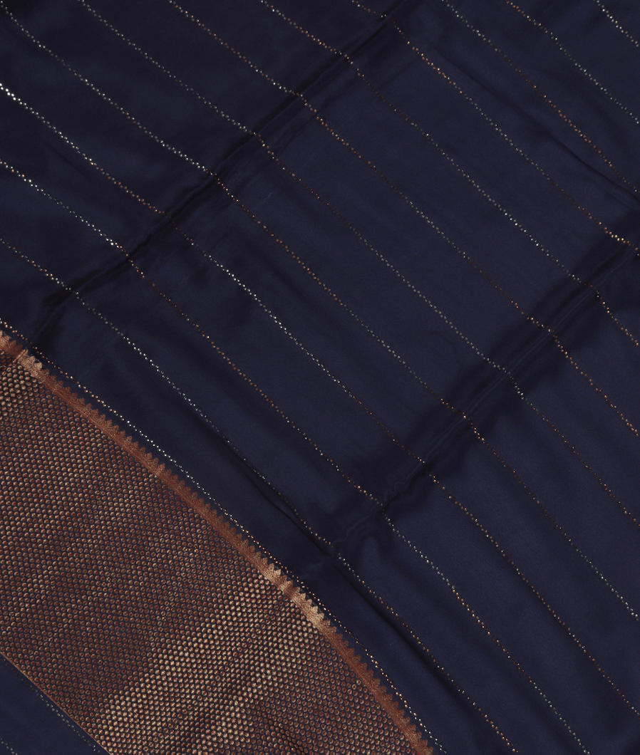 Midnight Blue Mysore Silk Saree T352277-image