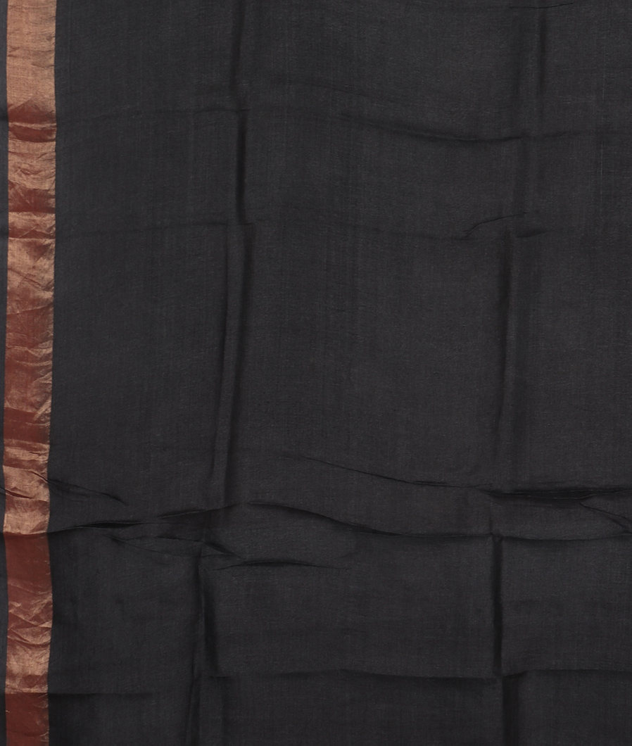 Black Tussar Printed Saree T3666473