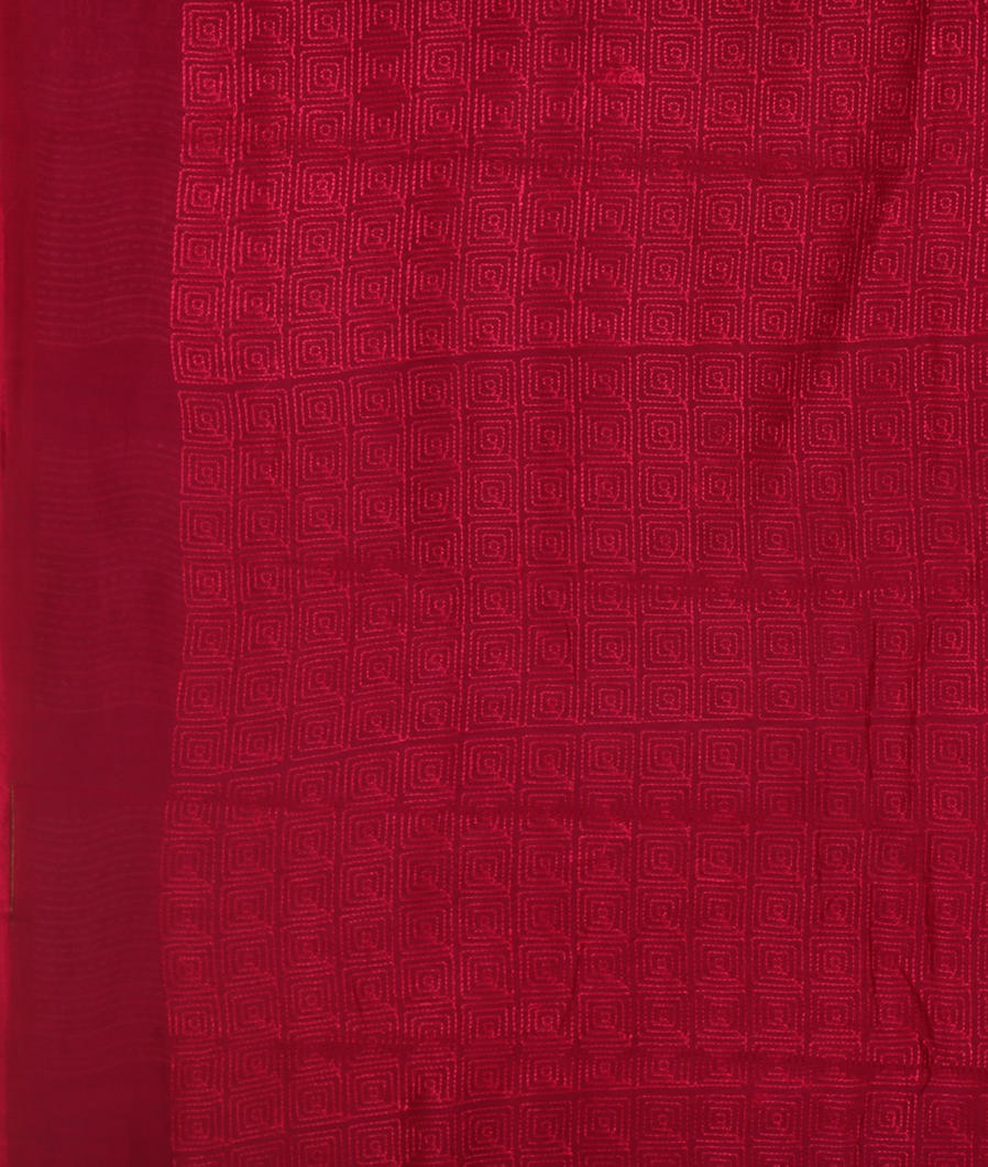 Burgundy Soft Printed Cotton Saree T3604354