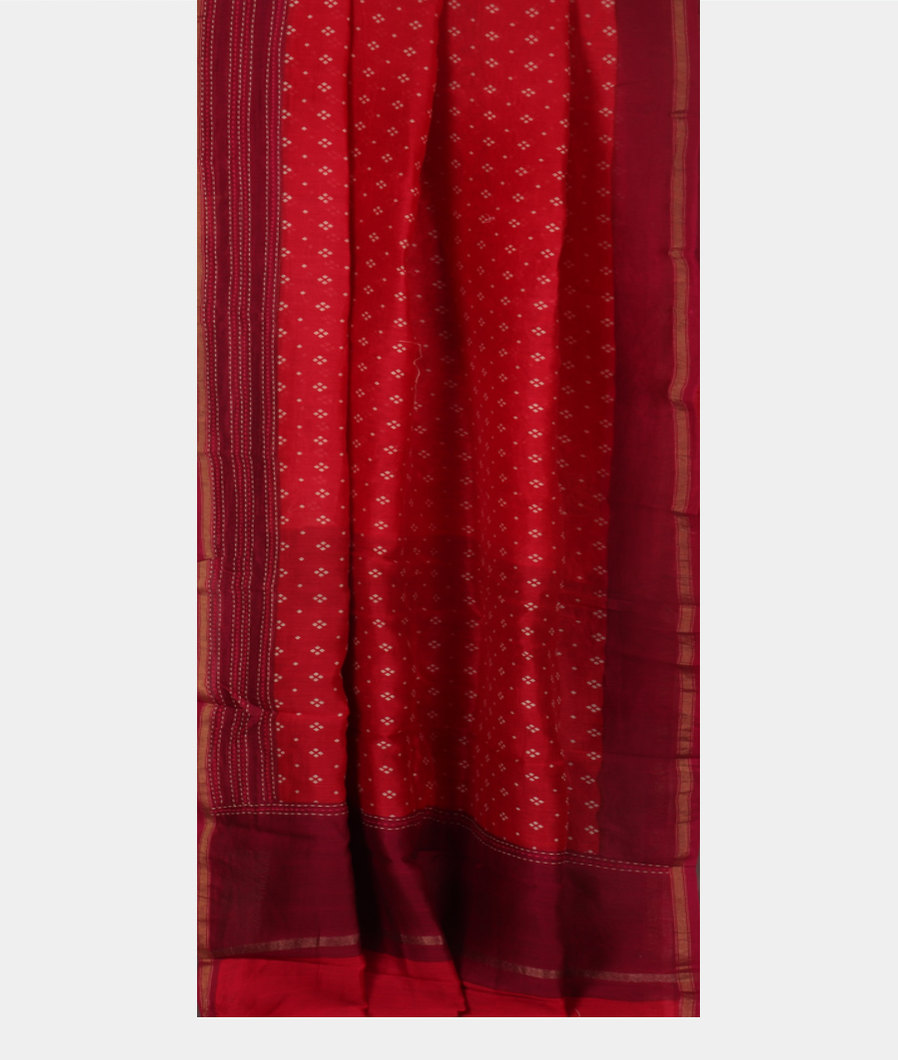 Red Soft Printed Cotton Saree T3351822