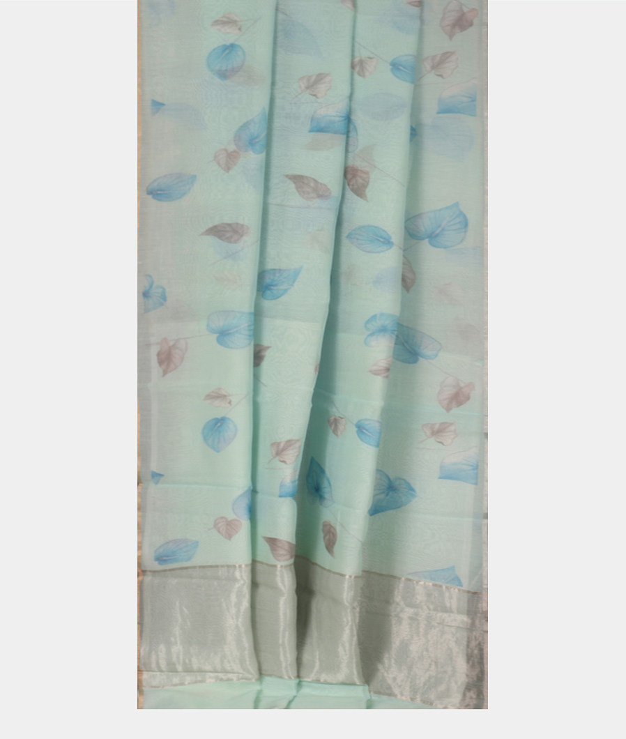 Blue Soft Printed Cotton Saree T3465102