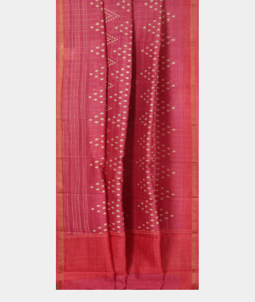 Pink Soft Printed Cotton Saree T3540642