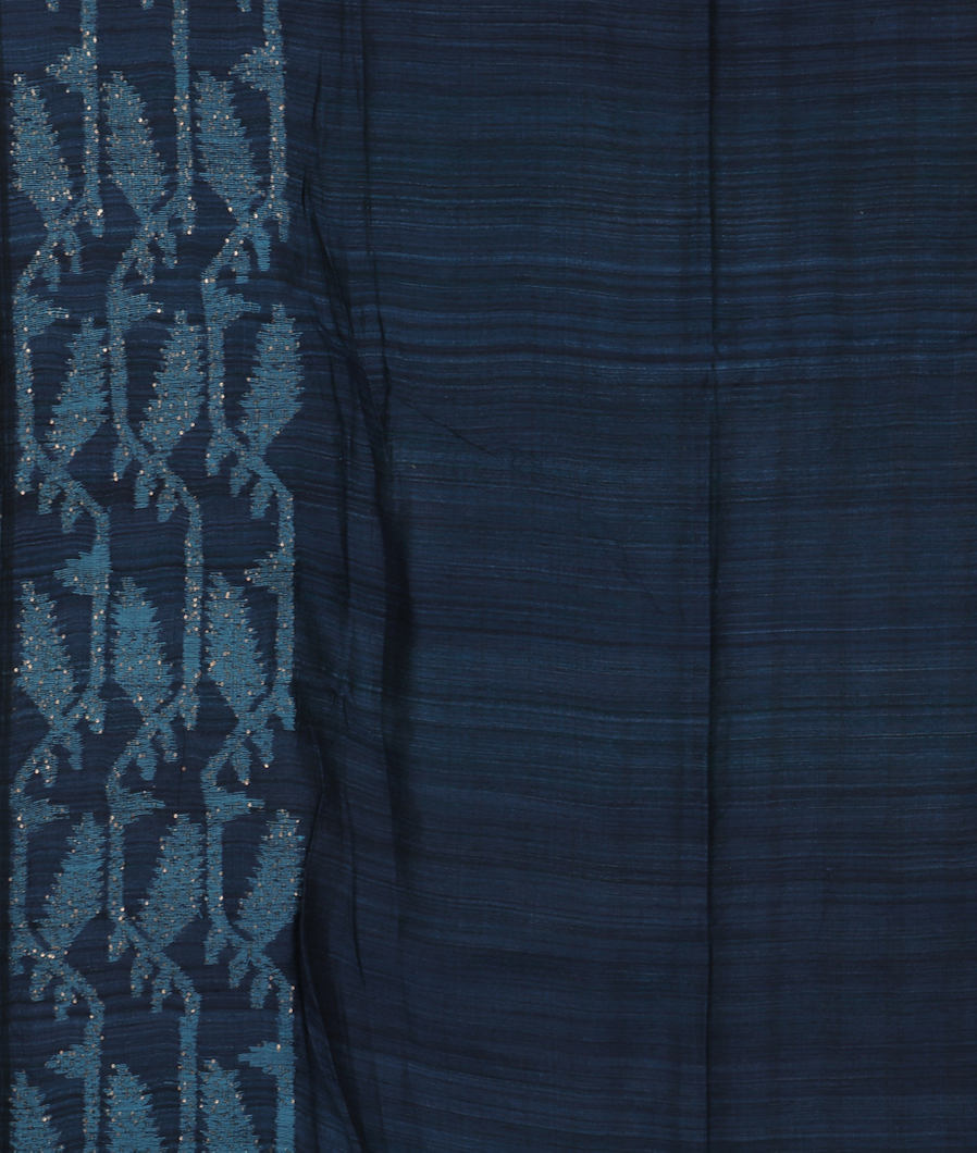 Blue Handwoven Tussar Saree T3542644