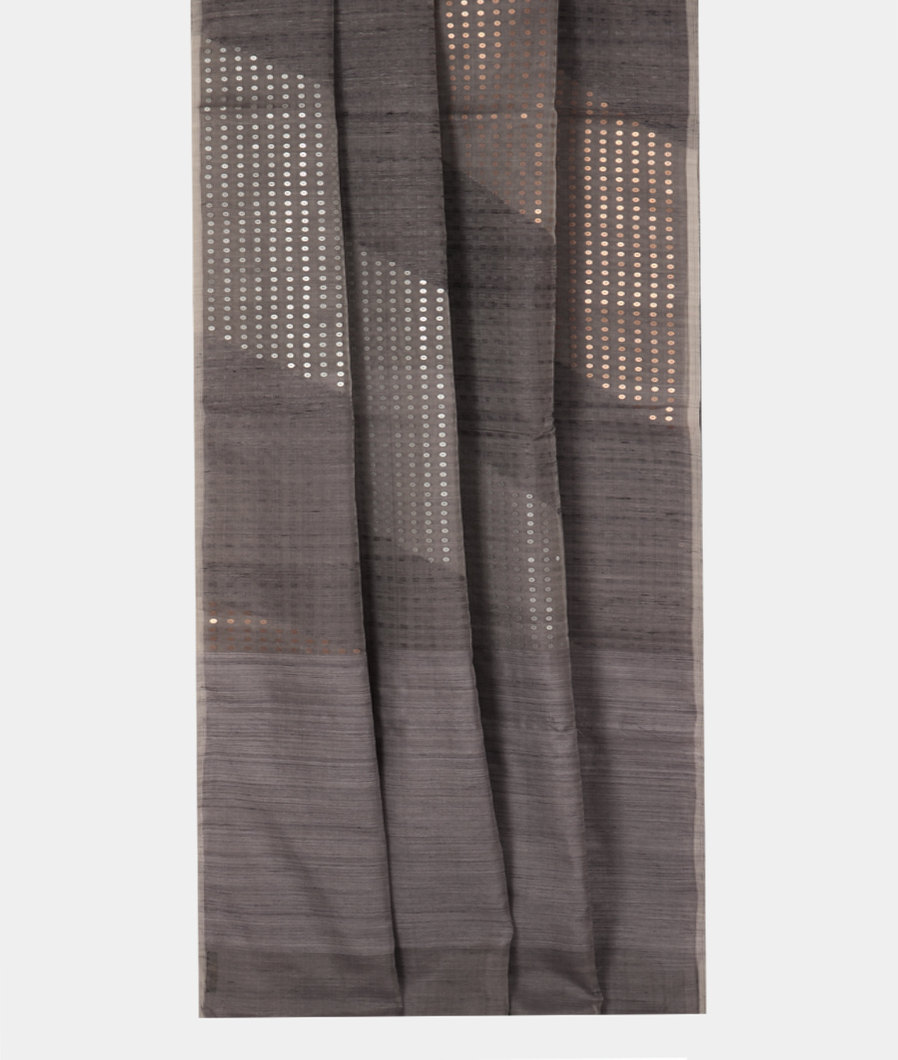 Grey Handwoven Tussar Saree T3542862