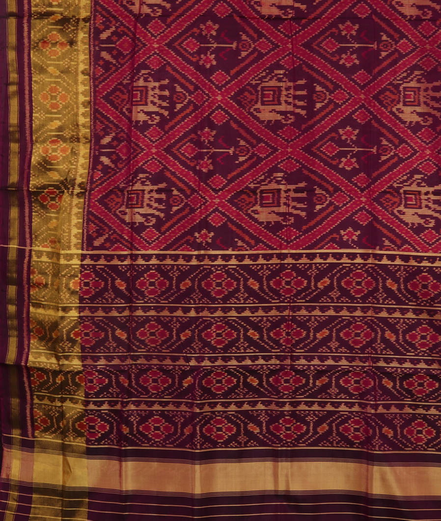 Purple Patola Silk Saree T3673534