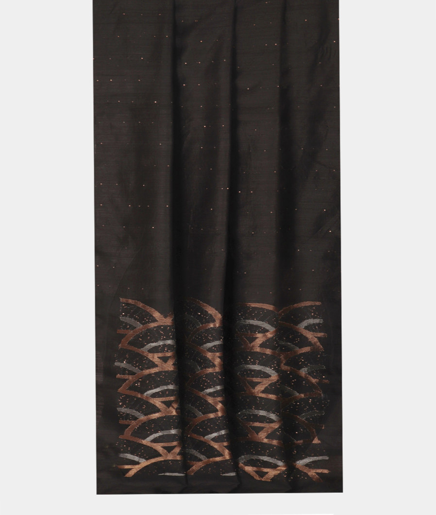 Black Handwoven Tussar Saree T3543292