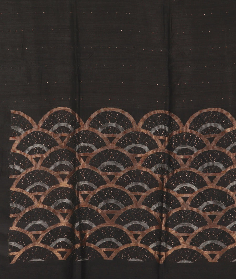 Black Handwoven Tussar Saree T3543294