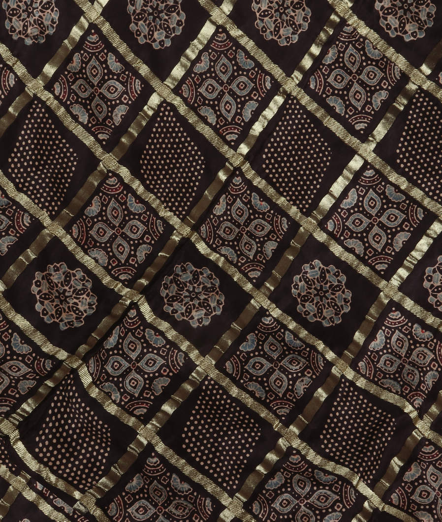 Black Bandhani Gajji Silk Saree T288805-image