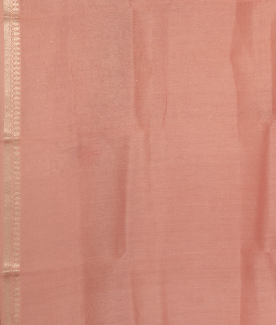 Peach Chanderi Cotton Saree T3526393
