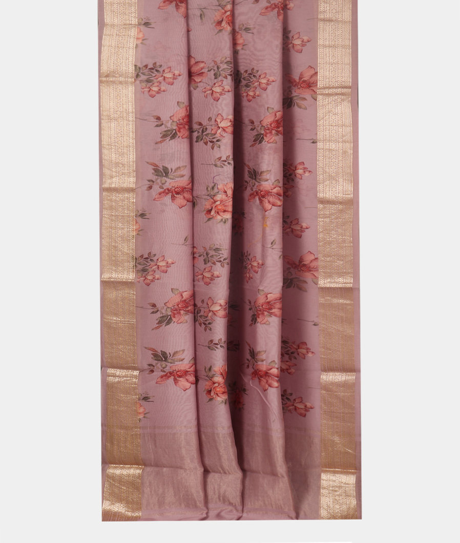 Lavender Chanderi Cotton Saree T3526482