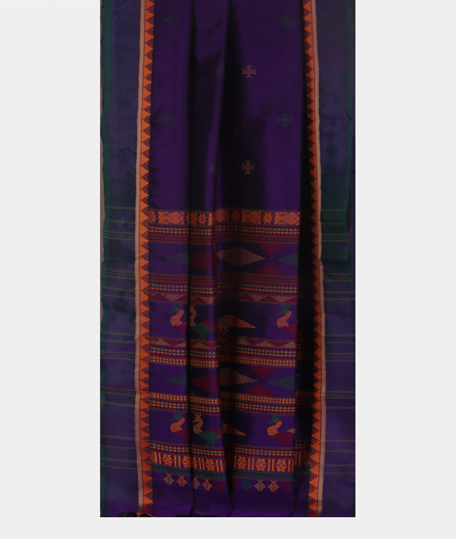 Purple Silk Cotton Saree T3683542