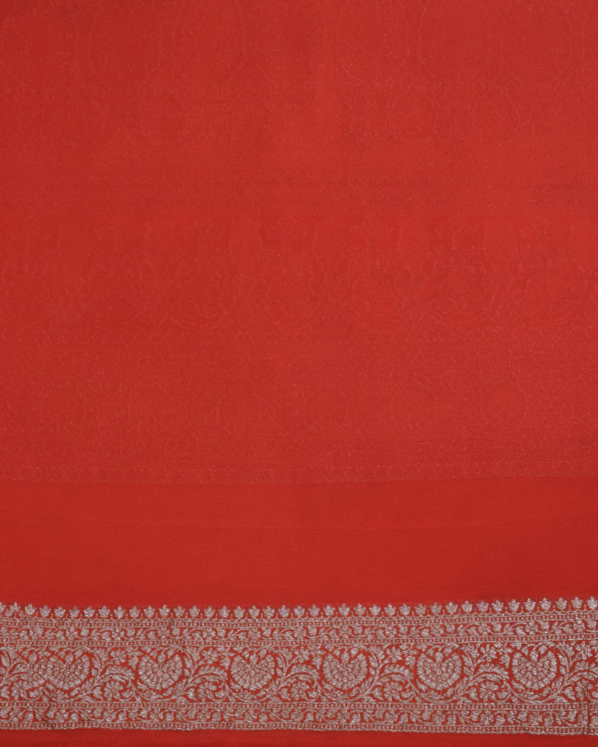 Green Banaras Georgette Silk Saree T3685853