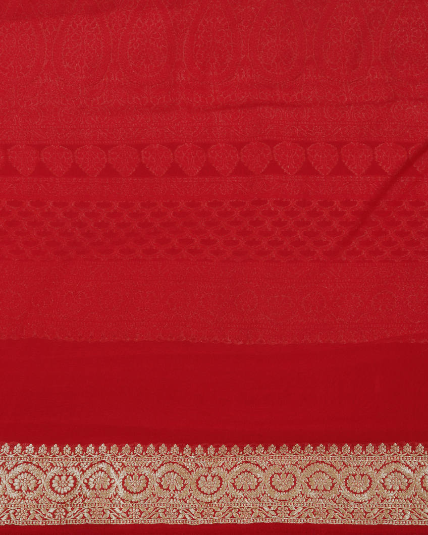 Off-White Banaras Georgette Silk Saree T3548723