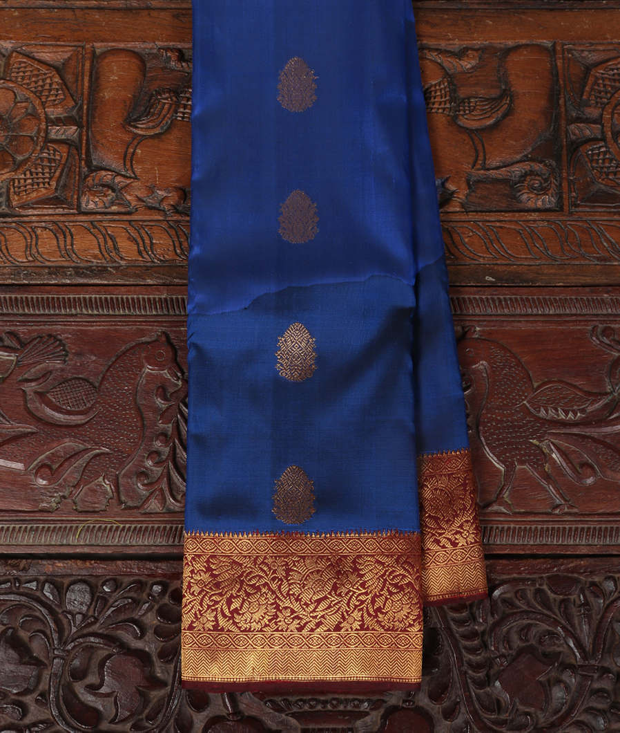 Blue Handwoven Kanjivaram Silk Saree T337256-image