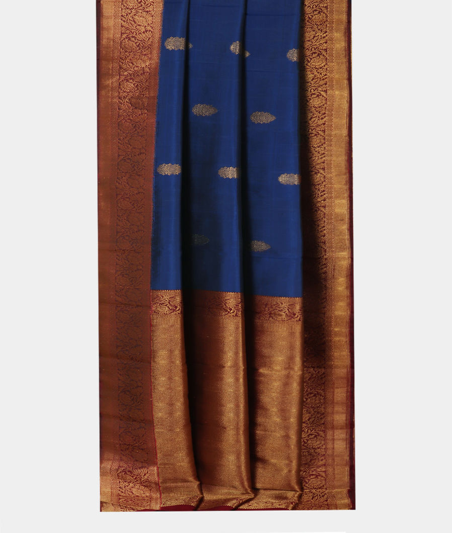 Blue Handwoven Kanjivaram Silk Saree T3372562