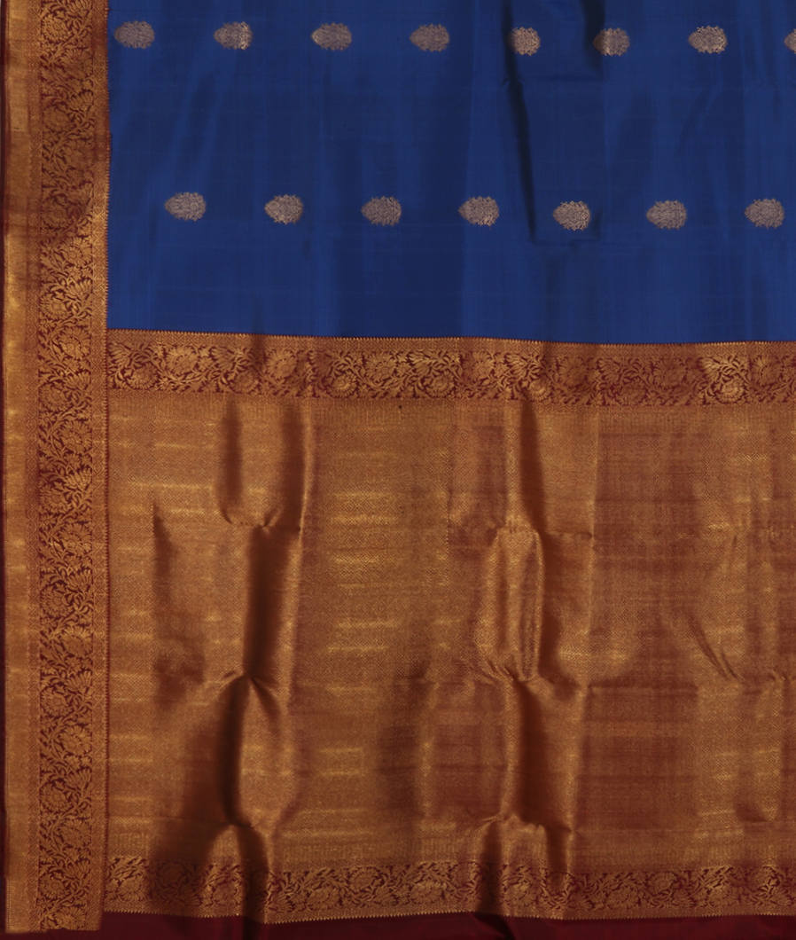 Blue Handwoven Kanjivaram Silk Saree T3372564