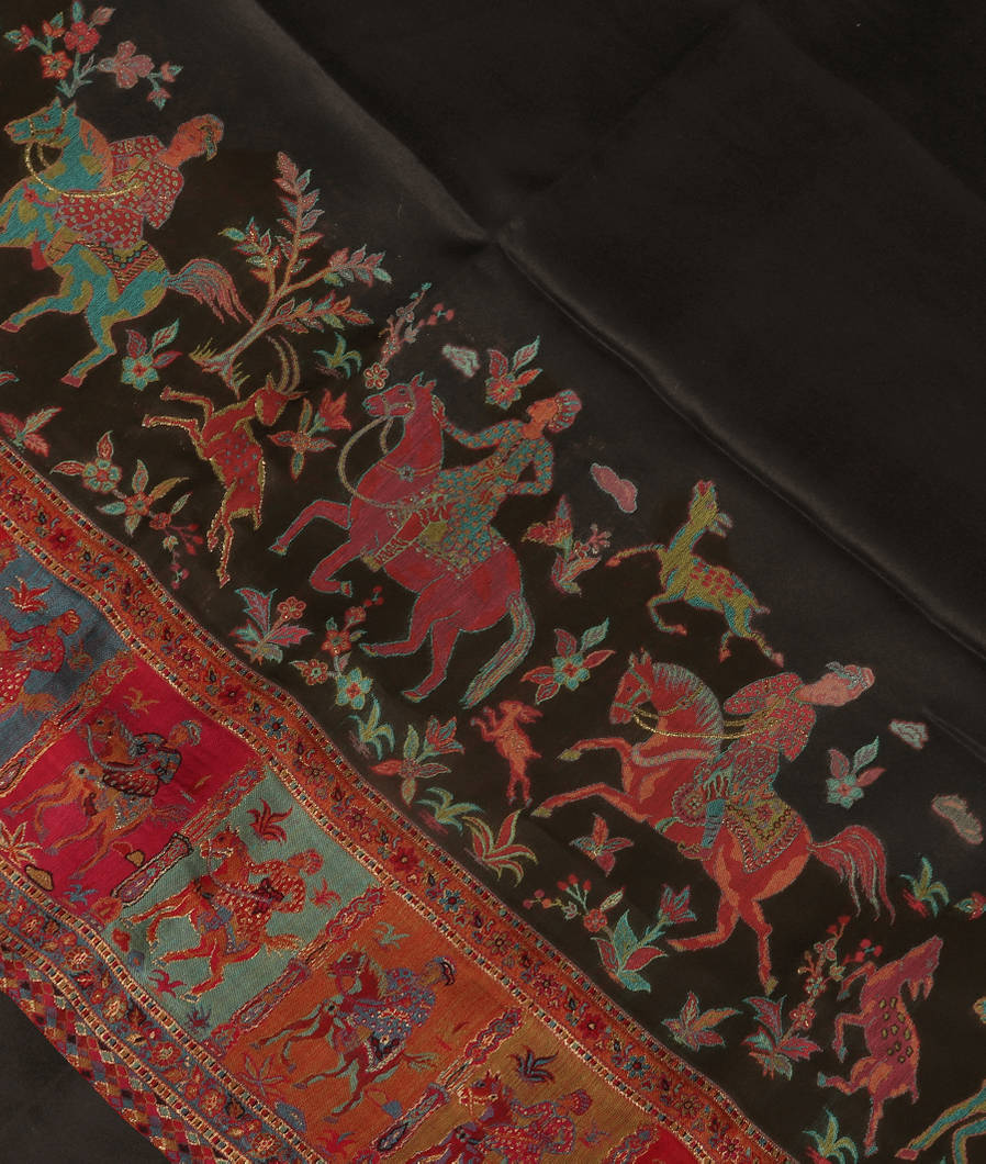 Black Cashmere Kani Silk Saree T370444-image