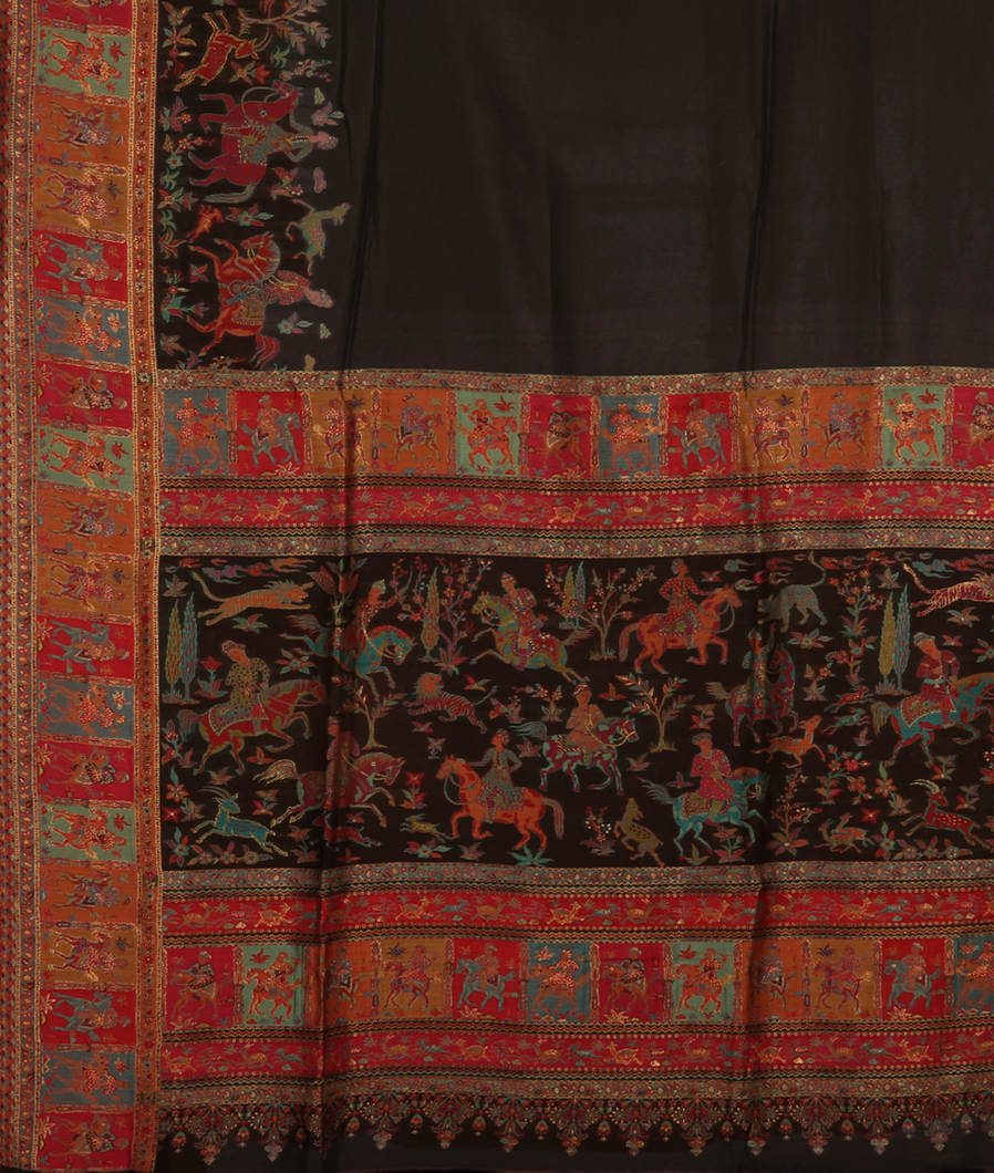 Black Cashmere Kani Silk Saree T3704444