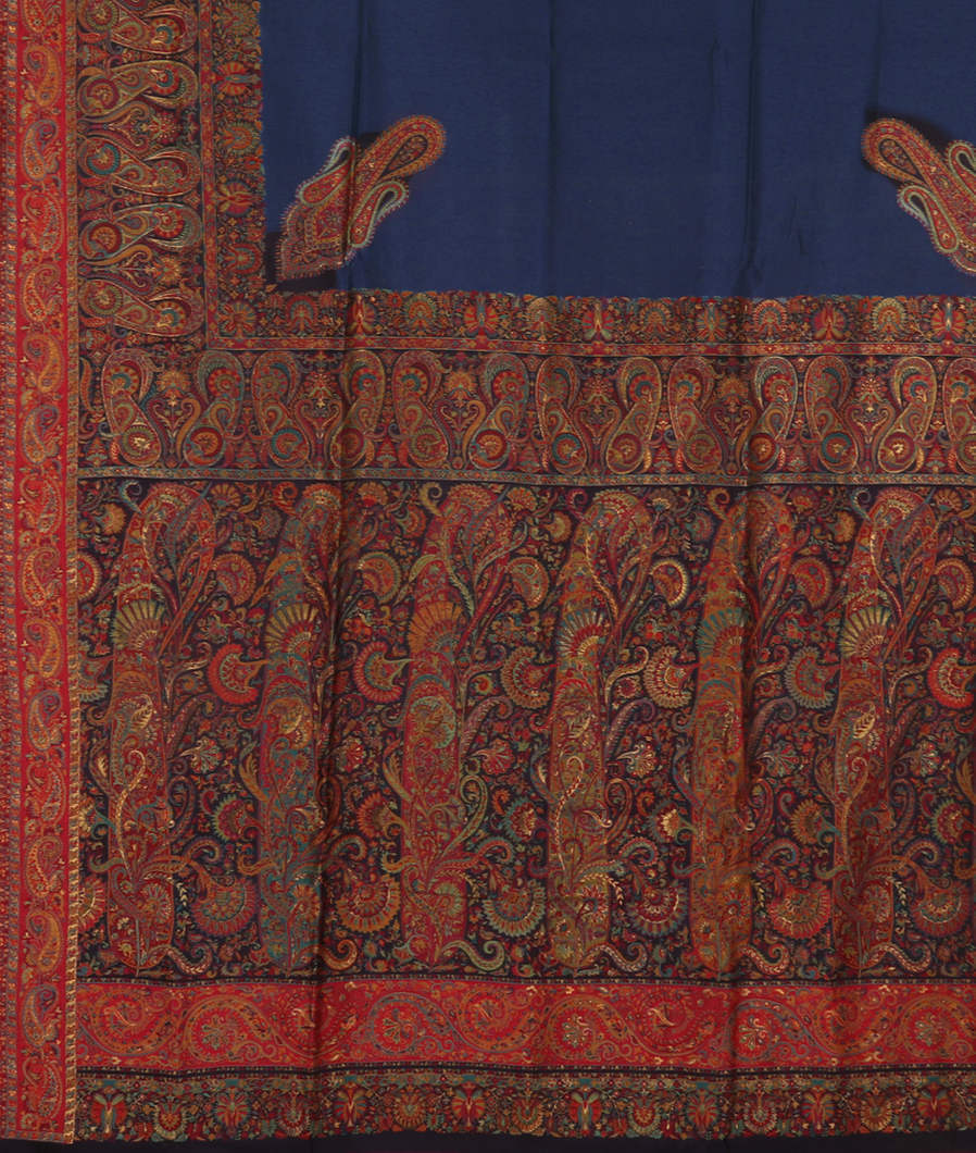 Blue Cashmere Kani Silk Saree T3704434