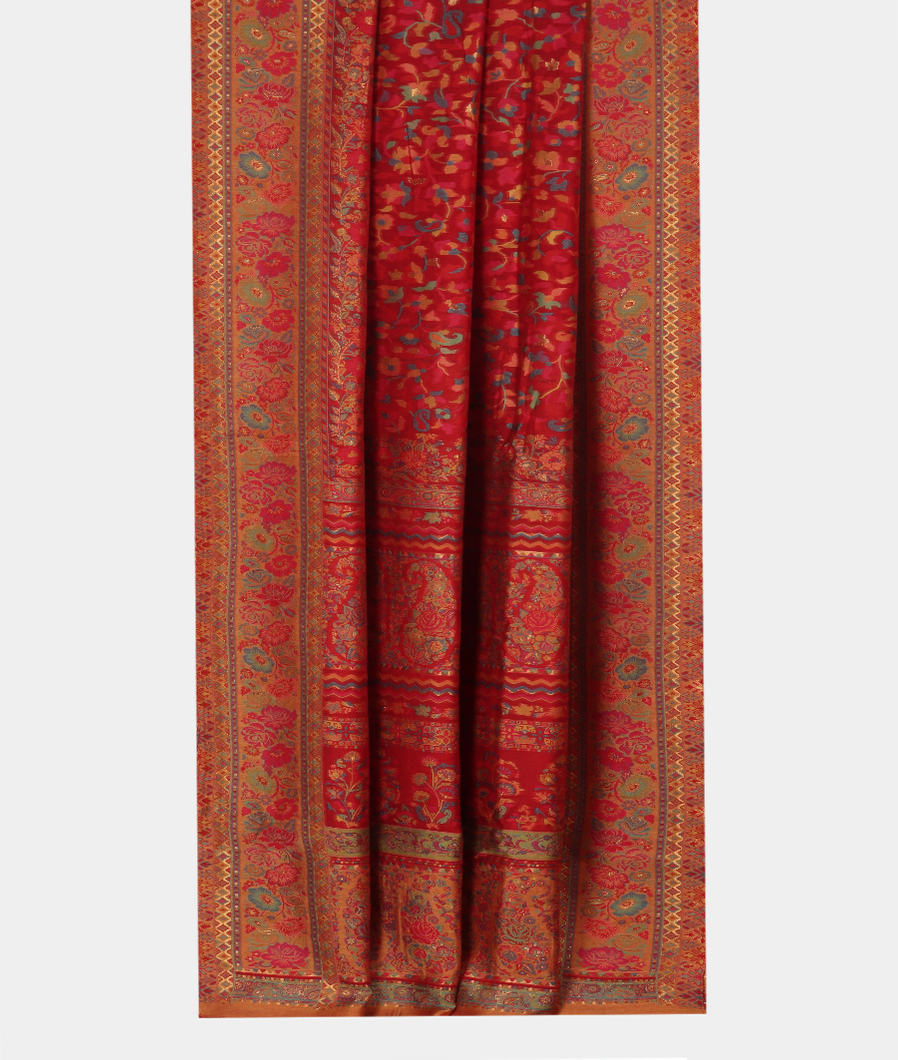 Red Cashmere Kani Silk Saree T3704312