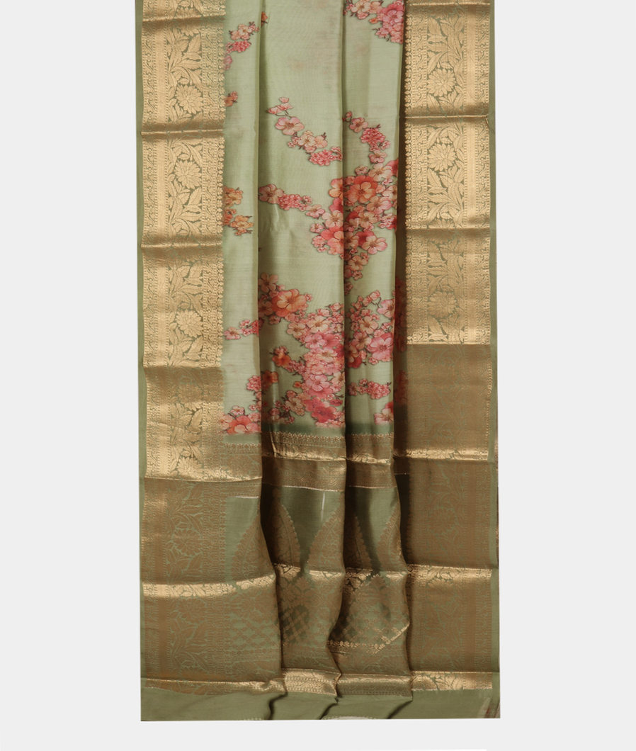 Green Chaniya Silk Saree T3476632