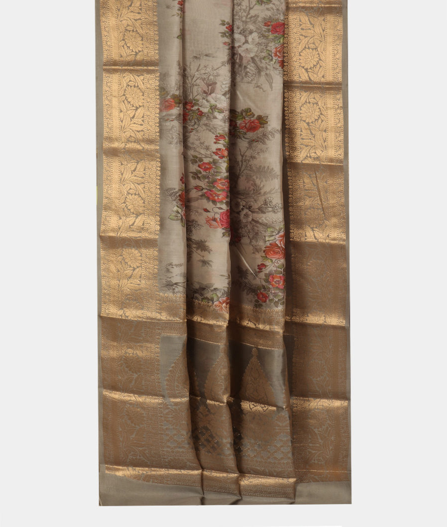 Grey Chaniya Silk Saree T3476782