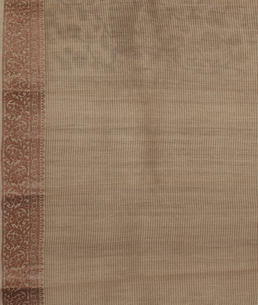 Beige Soft Printed Cotton Saree T2641803