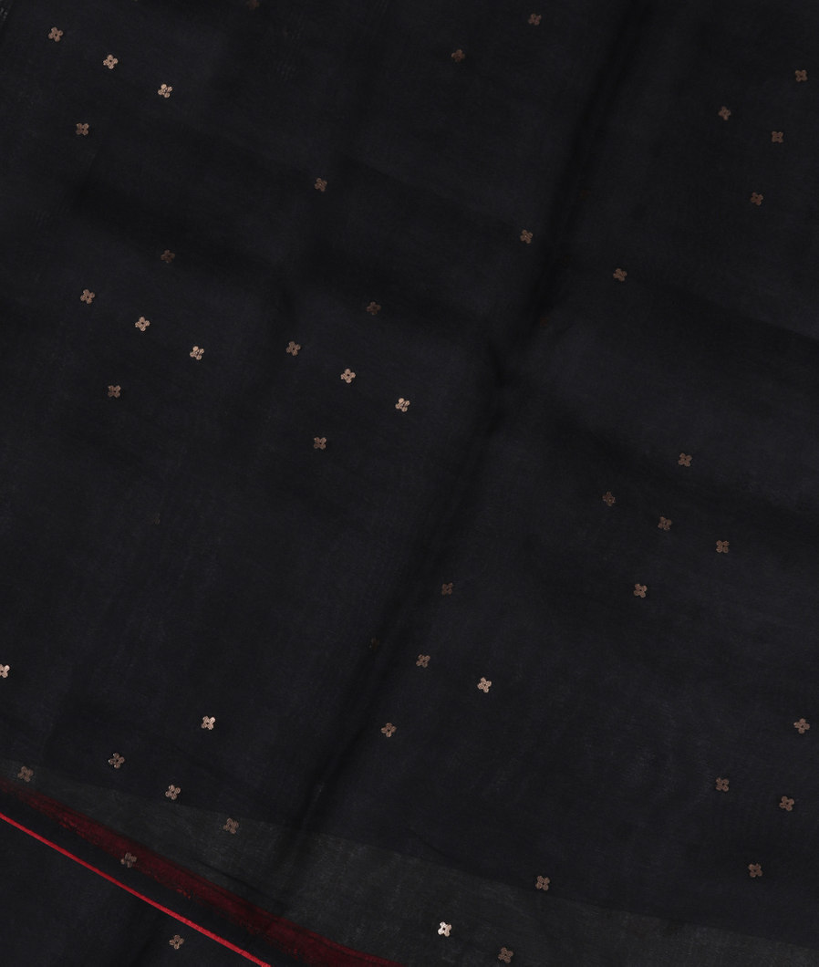 Black Woven Organza Saree T368184-image