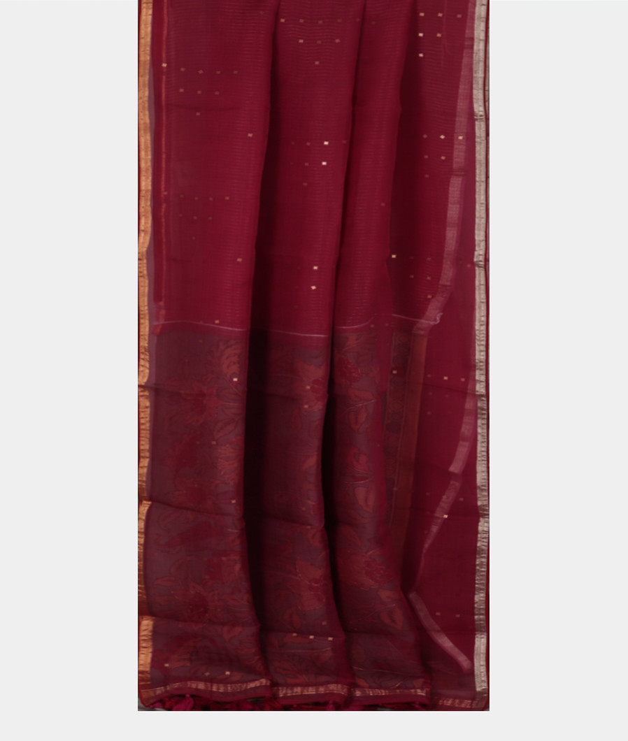 Purple Woven Organza Saree T3289942