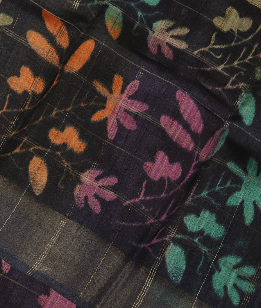 Blue Tussar Printed Saree T312794-image