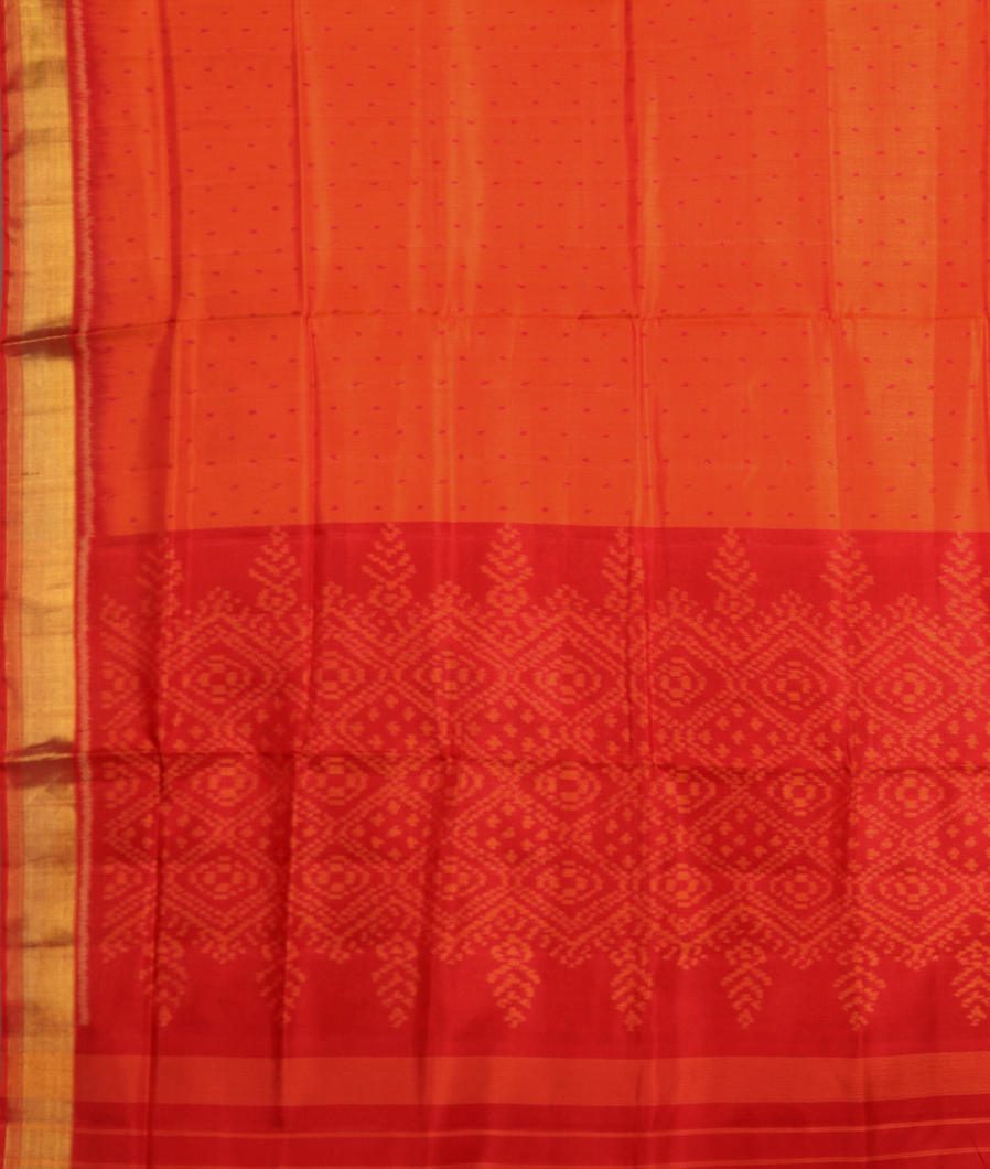 Orange Patola Silk Saree T3154504