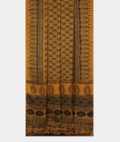 Yellow Ajrakh Printed Modal Silk Saree T3691962