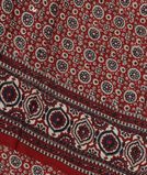 Rust Ajrakh Printed Modal Silk Saree T3692161
